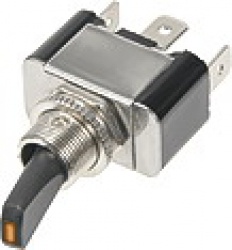 Vypínač kovový 12mm 30A / 12V s oranžovou LED - on/off