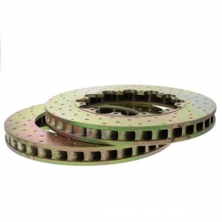 Přední brzdové kotouče D2 Racing 356x32mm - děrované - pevné - šrouby M6 (2009-)