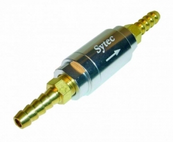 Zpětný ventil celo hliníkový Sytec - hadice 6mm - červený