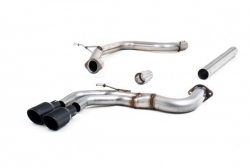 Catback výfuk Milltek Audi A3 8V 2.0 TDI 150PS 2WD MQB (13-) - verze bez rezonátoru - koncovka černá