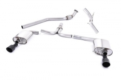 Catback výfuk Milltek Audi A4 B8 2.0 TFSI S-line 2WD/Quattro manuál Sedan/Avant (08-11) - verze bez rezonátoru - koncovky černé Dual