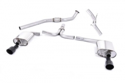 Catback výfuk Milltek Audi A4 B8 2.0 TFSI S-line 2WD/Quattro Tiptronic Sedan/Avant (08-11) - verze bez rezonátoru - koncovky černé Dual