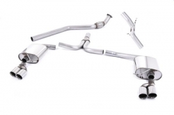 Catback výfuk Milltek Audi A4 B8 2.0 TFSI S-line 2WD/Quattro Tiptronic Sedan/Avant (08-11) - verze bez rezonátoru - koncovky černé Quad