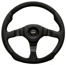 Volant Momo Dark Fighter 350mm - černý/černý - kůže