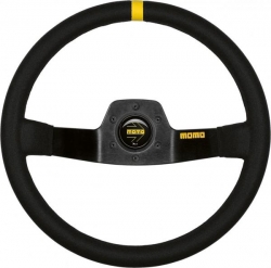 Volant Momo Modell 02 350mm - černý/černý - semiš
