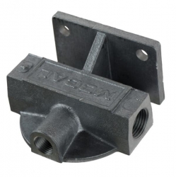 Externí relokační držák olejového filtru Mocal - 1x vývod 1/2"-BSP na každé straně + 5/8"-BSP čidlo - pravý