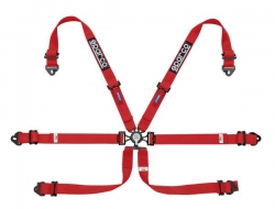 Bezpečnostní pás Sparco 04818RALPD 2/2" 6-bodový červený - karabina (FIA homologace)
