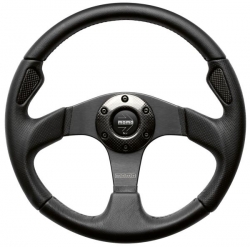 Volant Momo Jet 320mm - černý/černý - kůže