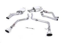 Catback výfuk Milltek Audi S5 B8 Coupe/Cabriolet 3.0 TFSI S-tronic (09-11) - verze bez rezonátoru Race - koncovky leštěné Oval