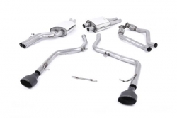 Catback výfuk Milltek Audi S4 B8 3.0 V6 Supercharged (09-12) - verze bez rezonátoru Race - koncovky černé Oval