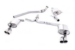 Catback výfuk Milltek Audi A4 B8 2.0 TFSI S-line 2WD/Quattro Tiptronic Sedan/Avant (08-11) - verze s rezonátorem - koncovky leštěné Quad