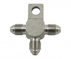 Téčko s výstupy 3x samec D-03 (AN3) 3/8"x24-UNF - nerezové (s držákem)