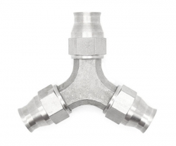 Y rozbočovač s vývody 3x PTFE hadice D-03 (AN3) 3/8"x24-UNF - nerezový