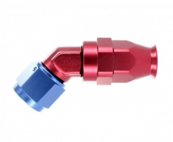 Fitinka koleno 45° D-08 (AN8) 3/4"x16-UNF - teflonová PTFE hadice (zesílená s ostrým úhlem)