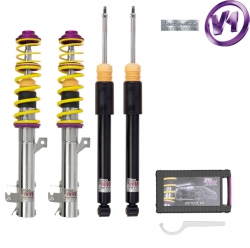 Kompletní výškově stavitelný podvozek KW Varianta 1 INOX pro vůz BMW řady 5 (E60, E61) (560L) Touring se vzduchovým odpružením zadní nápravy (06/04-)