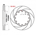 Přední brzdové kotouče D2 Racing 330x32mm - děrované - pevné - šrouby M6 (2011-)