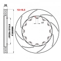 Přední brzdové kotouče D2 Racing 356x32mm - drážkované - pevné - šrouby M6 (2009-)