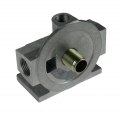Externí relokační držák olejového filtru Mocal - 1x vývod 1/2"-BSP na každé straně + 3/8"-BSP čidlo - levý