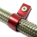Celohliníková svorka P Clip / držák hadice - 6,4mm - červená
