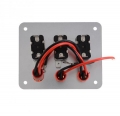 Startovací panel hliníkový - 3x přepínač kill switch + LED