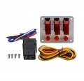 Startovací panel hliníkový - 3x přepínač kill switch + LED