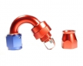 Fitinka koleno 120° D-06 (AN6) 9/16"x18-UNF - teflonová PTFE hadice