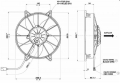 Vysoce výkonný ventilátor Spal - sací, průměr 255mm