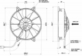 Vysoce výkonný ventilátor Spal - tlačný, průměr 255mm