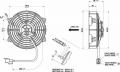 Vysoce výkonný ventilátor Spal - tlačný, průměr 140mm, 24V