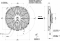 Vysoce výkonný ventilátor Spal - sací, průměr 305mm, 24V