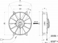 Vysoce výkonný ventilátor Spal - tlačný, průměr 280mm, 24V