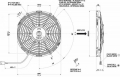 Vysoce výkonný ventilátor Spal - sací, průměr 280mm, 24V
