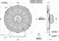 Vysoce výkonný ventilátor Spal - tlačný, průměr 350mm, 24V