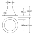 Přívod vzduchu Sandtler 197 x 197mm - průměr 63mm