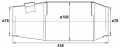 Závodní katalyzátor HJS 108 x 250mm - 78mm (FIA)