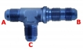 T rozbočovač s upínací hlavou (bulkhead) 3x D-10 (AN10) 7/8"x14-UNF