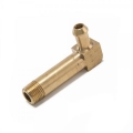 Fitinka 1/8"-NPT koleno 90° na hadici 6mm (1/4") dlouhá - mosazná