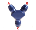 Y blok rozbočovací adaptér D-10 (AN10) 7/8"x14-UNF x D-10 (AN10) 7/8"x14-UNF x D-10 (AN10) 7/8"x14-UNF
