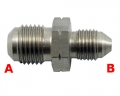 Propojovací adaptér rovný D-03 (AN3) 3/8"x24-UNF - M10 x 1,5 - samec - nerezový