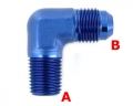 Redukční fitinka koleno 90° D-06 (AN6) 9/16"x18-UNF - 1/8"-NPT