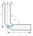 Hliníkové (Alu) koleno 90° - průměr 102mm (4 palce) - délka 60cm