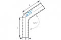 Hliníkové (Alu) koleno 75° - průměr 54mm (2,13 palce) - délka 60cm