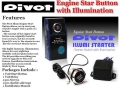 Startovací tlačítko Pivot - Start engine - červené podsvícení