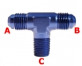 T rozbočovač 2x D-10 (AN10) 7/8"x14-UNF - 1x 1/2"-NPT
