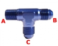 T rozbočovač 2x D-04 (AN4) 7/16"x20-UNF - 1x 1/8"-NPT boční