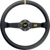 Volant OMP Rally 350mm - černý/černý - kůže
