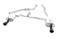 Catback výfuk Milltek Audi A4 B8 2.0 TFSI S-line 2WD/Quattro Tiptronic Sedan/Avant (08-11) - verze bez rezonátoru - koncovky černé Dual