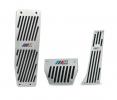 Pedály ProRacing pro BMW X1 E84 / X3 E83 / F25 / X4 F26 / X5 E53 / E70 / X6 E71 / E72 / Z4 E85 / E86 / E89 s logem M technik - automatická převodovka - stříbrné