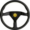 Volant Momo Montecarlo 350mm  - černý/žlutý - kůže