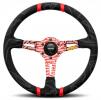 Volant Momo Ultra 350mm - černý/červený - semiš